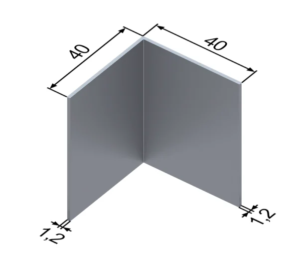 Уголок алюминиевый 40×40×1,2 мм