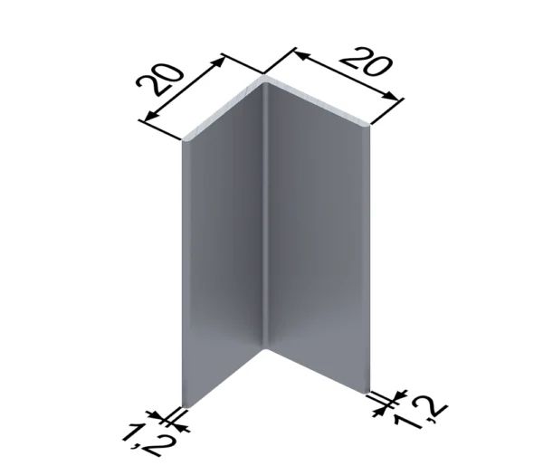 Уголок алюминиевый 20×20×1,2 мм