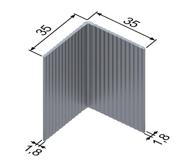 Уголок алюминиевый 35×35×1,8 мм