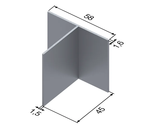Т-профиль алюминиевый 58x45