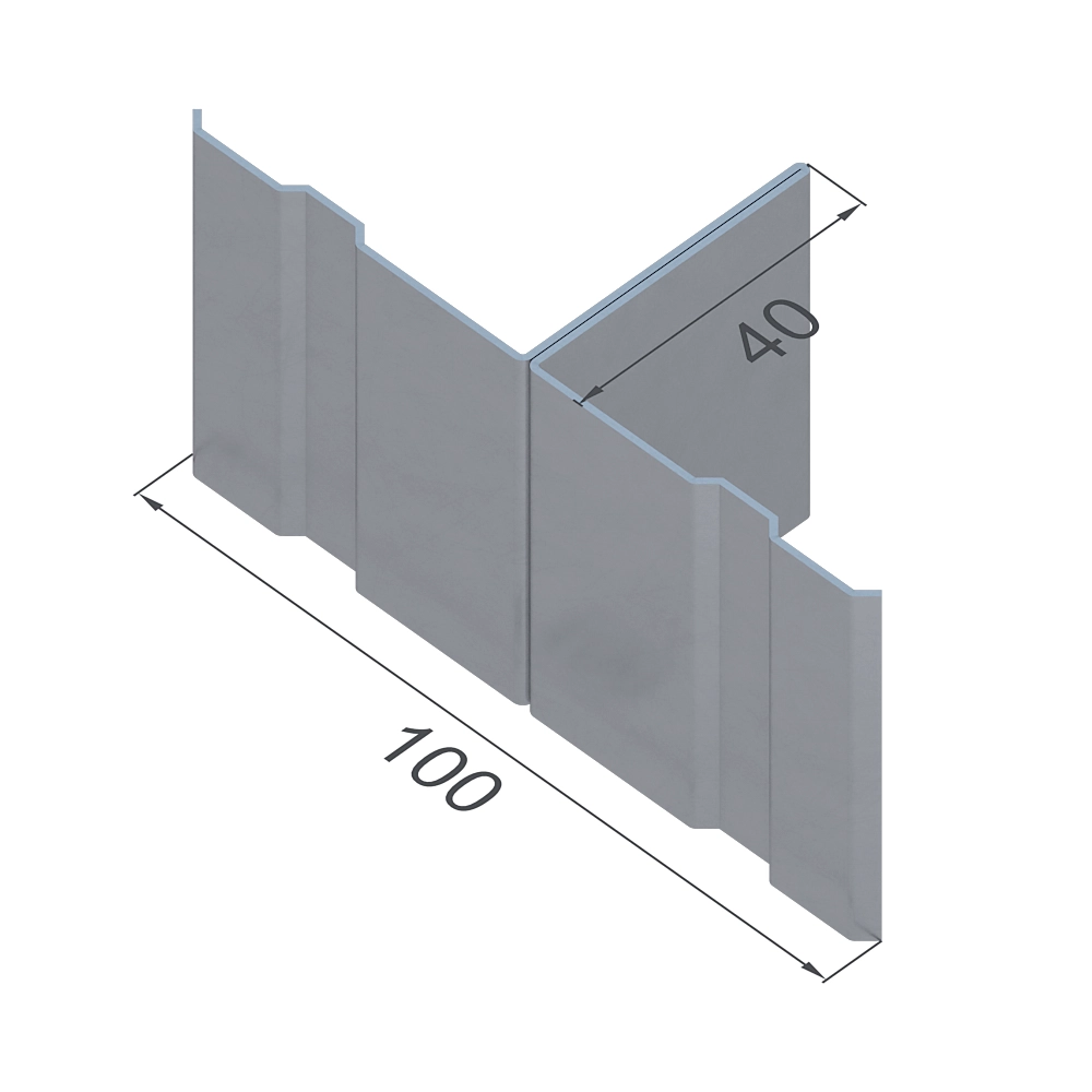 Т-профиль оцинкованный 100×40×1.2 мм для НВФ Т-образный профиль оцинкованный 100×40 мм